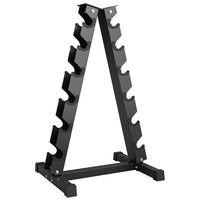 Garvee 6-Tier Dumbbell Rack, Heavy Duty Steel A-Frame Weight Racks for Dumbbells, Vertical Weight Storage Stand, Space Saving Home Gym Storage Organizer, Easy Assembly, Black