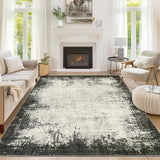 Garvee Large Area Rugs 6x9 Green Modern Abstract Washable Non-Slip Low Pile Faux Wool for Living Room Bedroom Dining Room - Green