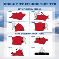 Garvee Pop-up Ice Fishing Tent for 2-3 Person, Insulated & Waterproof, Sturdy Frame & Quick Setup, 210D Oxford Fabric, Windproof & Snowproof, Includes Carry Bag & Anchors, Outdoor Ice Fishing