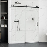 Garvee Shower Door, 56-60" W × 76" H Frameless Sliding Shower Door,Waterproof Glass Shower Door with Handle and Seal Strip, 5/16" (8mm) Clear Tempered Glass，Explosion-Proof Film, Brushed Nickel - 76*60“ Brushed