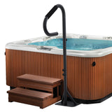 Garvee Hot Tub Handrail, 360° Rotatable Spa Side Hot Tub Hand Rail with 35"～57" Adjustable Height, Hot Tub Railing with Slide-Under Base and Non-slip Grip for Indoor & Outdoor, 600lbs Capacity - Black -1