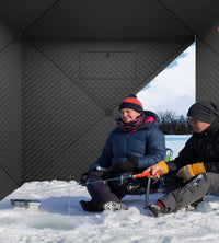 Garvee Pop-up Ice Fishing Tent for 2-3 Person, Insulated & Waterproof, Sturdy Frame & Quick Setup, 210D Oxford Fabric, Windproof & Snowproof, Includes Carry Bag & Anchors, Outdoor Ice Fishing