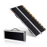 Garvee 6FT Aluminum Threshold Ramp, 600 lb Folding Wheelchair & Scooter Ramp with Non-Slip Surface, Black - Black