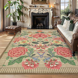 Garvee Indoor Washable Low Pile Area Rug Modern Printed Soft Non-Slip Polyester Foldable Portable Living Room Bedroom - Brown