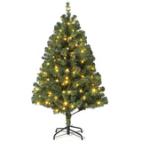 Garvee 4.5ft Artificial Christmas Tree with 150 Dual Color LED Lights, Realistic Premium Spruce, Foldable Base, Foot Pedal Switch, Adjustable Branches, Indoor & Outdoor - With Lights