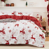 Garvee Christmas Comforter Set Queen Size, Reversible Printed 3 Pieces Bed Set Holiday Decorative Bedding, Soft Microfiber Fabric, 1 Comforter and 2 Pillow Shams (‌Christmas Deer, Queen) - Christmas Deer