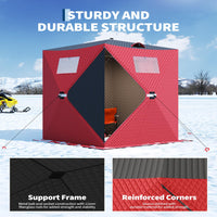 Garvee Pop-up Ice Fishing Tent for 2-3 Person, Insulated & Waterproof, Sturdy Frame & Quick Setup, 210D Oxford Fabric, Windproof & Snowproof, Includes Carry Bag & Anchors, Outdoor Ice Fishing