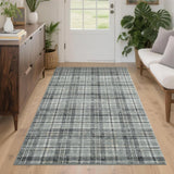 Garvee Washable Tartan Plaid Area Rug 3x5 Low Pile Soft Stain Resistant Non Slip Rubber Backing Entryway Living Room Bedroom, Grayish Green - Grayish Green