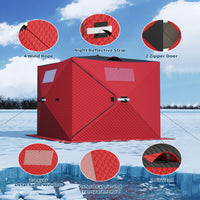 Garvee Pop-up Ice Fishing Tent for 2-3 Person, Insulated & Waterproof, Sturdy Frame & Quick Setup, 210D Oxford Fabric, Windproof & Snowproof, Includes Carry Bag & Anchors, Outdoor Ice Fishing