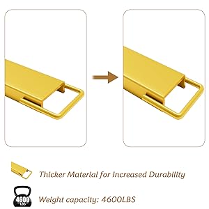 Garvee 5.5" Width Pallet Fork Extension, 4600 LBS Max Heavy Duty Steel Pallet Extensions for Forklift Truck - Yellow / 72x5.5 inch