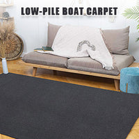Garvee Black Marine Carpet, 6' × 23' Boat Carpet Rug, Waterproof Indoor/Outdoor Rug with TPR Non-Slip Backing for Patio Deck, Camping, and Outdoor Use