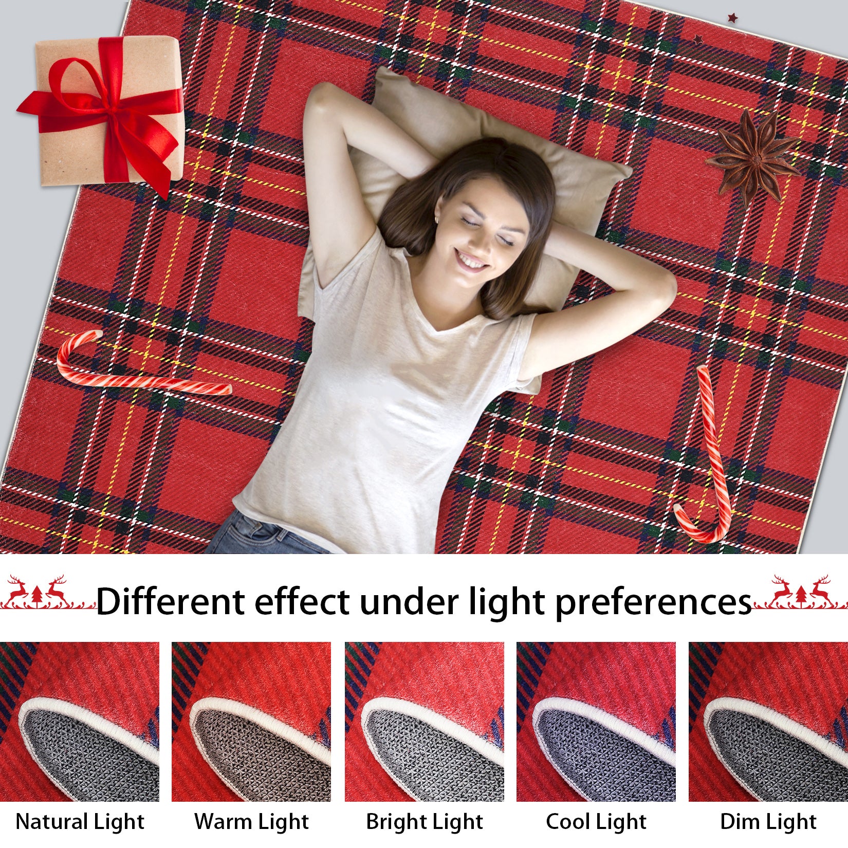 Garvee Christmas Runner Rug 2x6 Washable Plaid Area Rug Xmas Decor Non Slip Kitchen Rugs Bath Mat Buffalo Grid Low Pile Entryway Rug Soft Stain Resistant Carpet for Laundry Entance Plaid|Red 2'x6'