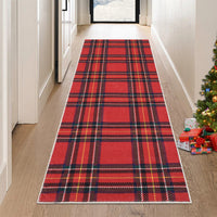 Garvee Christmas Runner Rug 2x6 Washable Plaid Area Rug Xmas Decor Non Slip Kitchen Rugs Bath Mat Buffalo Grid Low Pile Entryway Rug Soft Stain Resistant Carpet for Laundry Entance Plaid|Red 2'x6'