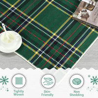 Garvee Christmas Door Mat 2x3 Washable Plaid Area Rug Xmas Doormat Non Slip Kitchen Rugs Bath Mat Low Pile Entryway Rug Home Decor Soft Stain Resistant Carpet for Laundry Entance Plaid|Green 2'x3'