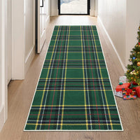 Garvee Christmas Runner Rug 2x8 Hallway Runners Washable Plaid Rug Xmas Decor Non Slip Kitchen Rugs Bath Mat Grid Low Pile Entryway Rug Stain Resistant Carpet for Laundry Entance Plaid|Green 2'x8'