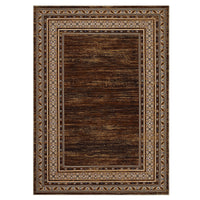 Garvee Red-Brown Washable Bordered Area Rug 5' × 7', Non Slip Low Pile Non Shedding Rug, Modern Distressed Geometric Rug for Living Room Dining Room Bedroom