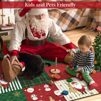 Garvee Christmas Runner Rug 2x6 Hallway Rug Xmas Red Runner Kitchen Rug Washable Rug Non Slip Carpet Snowman Stocking Santa Claus Soft Rug for Bathroom Laundry Living Room 2'x6' Plaid Patchwork