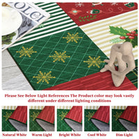 Garvee Christmas Runner Rug 2x6 Hallway Rug Xmas Red Runner Kitchen Rug Washable Rug Non Slip Carpet Snowman Stocking Santa Claus Soft Rug for Bathroom Laundry Living Room 2'x6' Plaid Patchwork