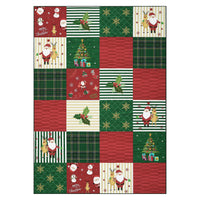 Garvee Christmas Area Rug 4x6 Rug Washable Rug Xmas Deer Santa Claus Holiday Decor Small Rug Entryway Rug Non Slip Carpet Soft Low Pile Accent Rugs for Nursery Living Room 4'x6' Plaid Patchwork
