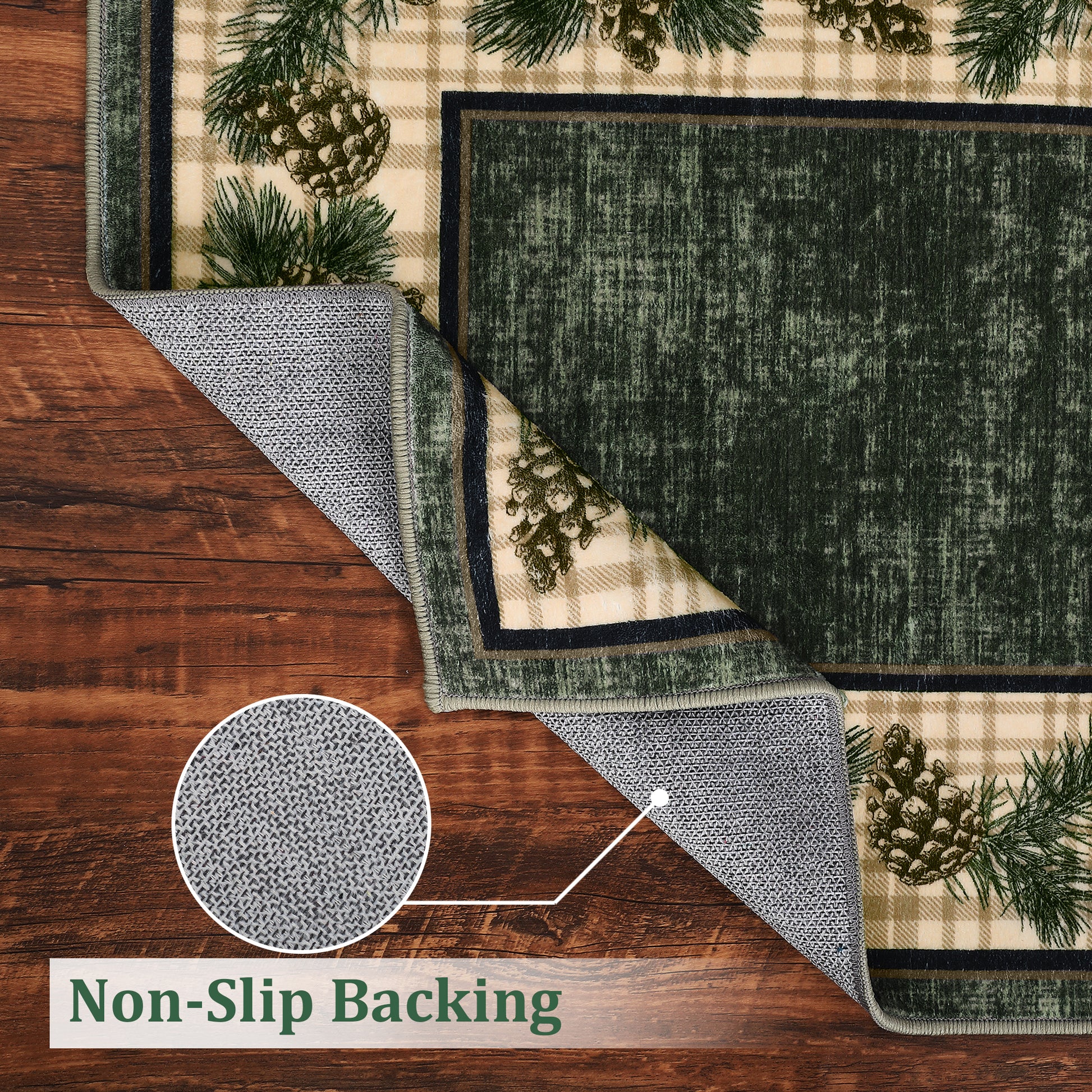 Garvee Christmas Runner Rug 2x6 Washable Plaid Area Rug Xmas Decor Non Slip Kitchen Rugs Bath Mat Buffalo Low Pile Entryway Rug Soft Stain Resistant Carpet for Laundry Entance