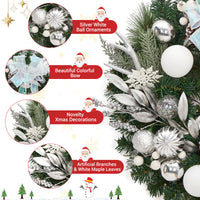 Garvee 6 Ft Prelit Christmas Garland with 20 LED Lights, Battery Operated, PE PVC Material, Snowflake Pine Cone Decor, Indoor Outdoor Staircase Fireplace