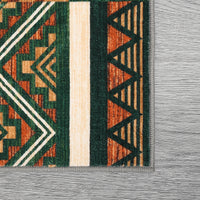 Garvee 4x6 Washable Rugs Chrismas Rug for Living Room Southwestern Tribal Geometric Area Rug for Bedroom Patchwork Office Carpet Low Pile Neutral Soft Nursery Rug Non Slip