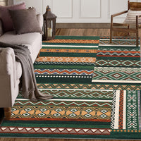 Garvee 4x6 Washable Rugs Chrismas Rug for Living Room Southwestern Tribal Geometric Area Rug for Bedroom Patchwork Office Carpet Low Pile Neutral Soft Nursery Rug Non Slip