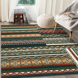 Garvee 4x6 Washable Rugs Chrismas Rug for Living Room Southwestern Tribal Geometric Area Rug for Bedroom Patchwork Office Carpet Low Pile Neutral Soft Nursery Rug Non Slip - Green Multi