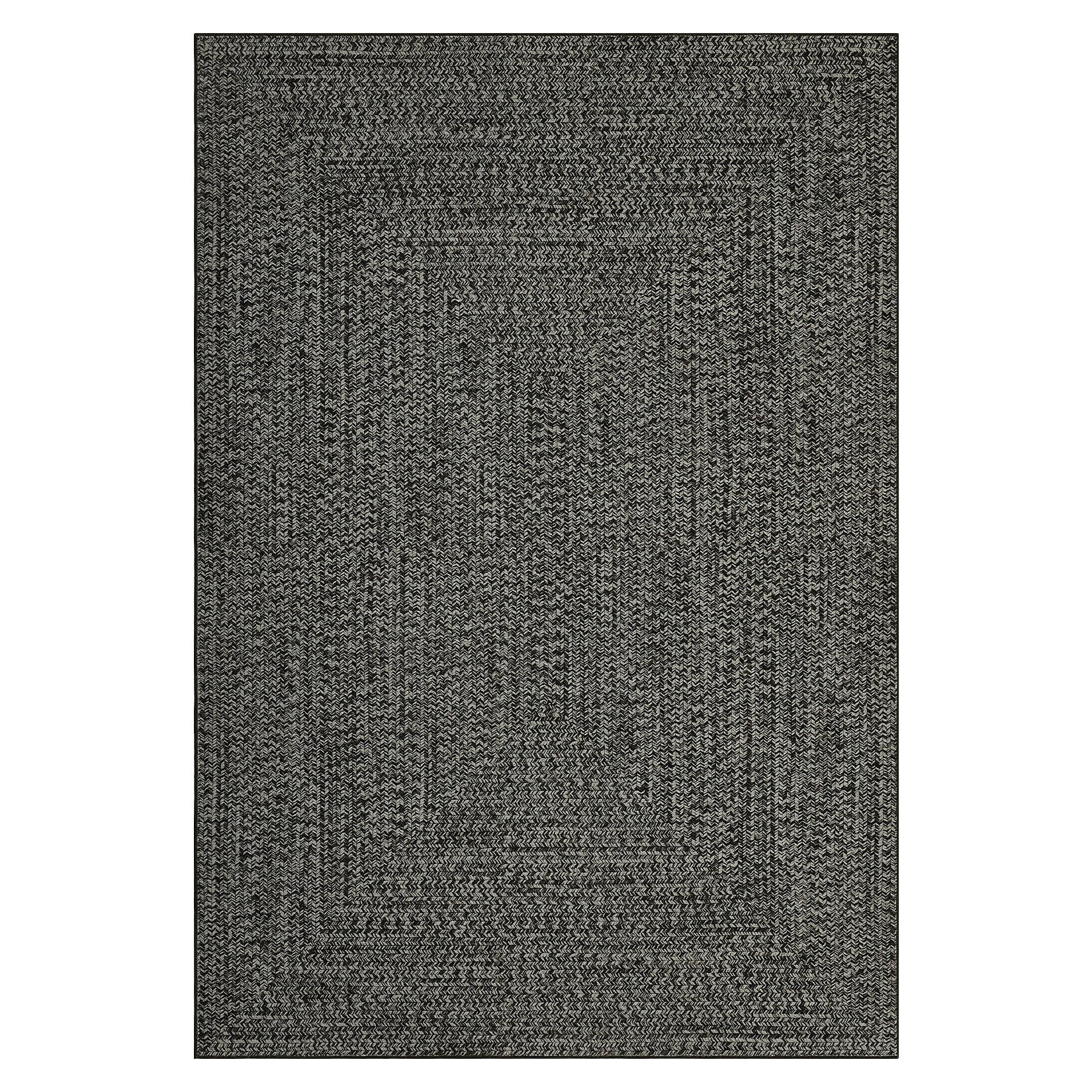 Garvee Washable Rugs 4x6 Modern Braided Print Rug (Not Woven) Non Slip Rug for Living Room Low Pile Braided Print Rugs Woven Pattern Indoor Floor Carpets for Office Dining Nursery, Gray Brown