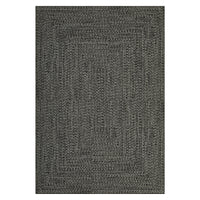 Garvee Washable Rugs 4x6 Modern Braided Print Rug (Not Woven) Non Slip Rug for Living Room Low Pile Braided Print Rugs Woven Pattern Indoor Floor Carpets for Office Dining Nursery, Gray Brown