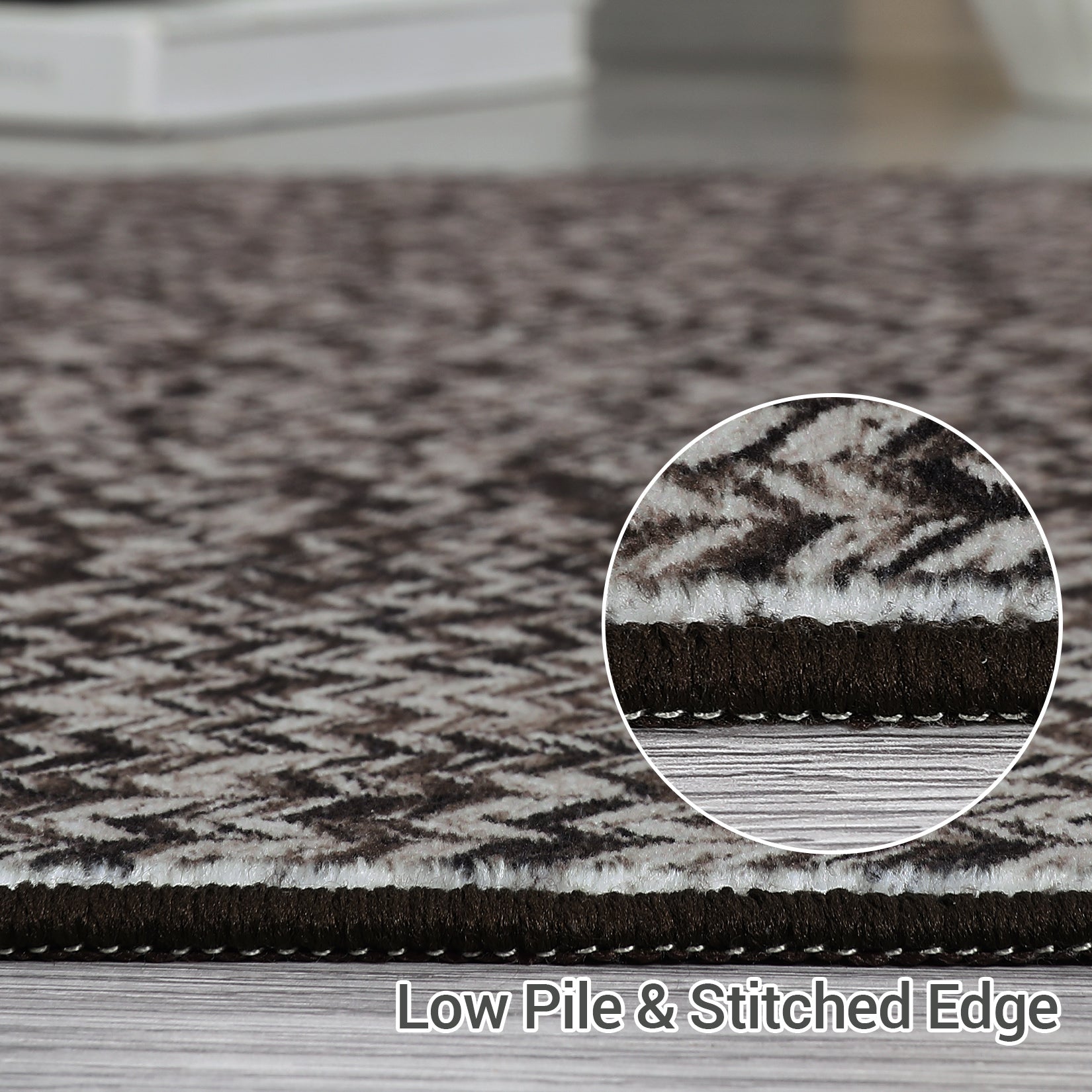 Garvee Area Rug 10x13 Extra Large Rug Print Braided Machine Washable Rug for Living Room, Non-Slip Stain Resistant Accent Rug Farmhouse Printed Weaving Floor Cover Carpet for Bedroom, Gray Brown