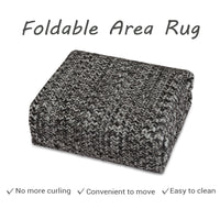 Garvee Area Rug 10x13 Extra Large Rug Print Braided Machine Washable Rug for Living Room, Non-Slip Stain Resistant Accent Rug Farmhouse Printed Weaving Floor Cover Carpet for Bedroom, Gray Brown