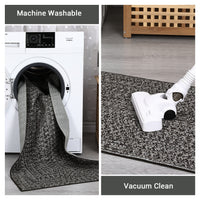 Garvee Area Rug 10x13 Extra Large Rug Print Braided Machine Washable Rug for Living Room, Non-Slip Stain Resistant Accent Rug Farmhouse Printed Weaving Floor Cover Carpet for Bedroom, Gray Brown