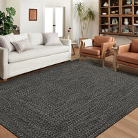 Garvee Area Rug 10x13 Extra Large Rug Print Braided Machine Washable Rug for Living Room, Non-Slip Stain Resistant Accent Rug Farmhouse Printed Weaving Floor Cover Carpet for Bedroom, Gray Brown