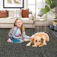 Garvee Area Rug 10x13 Extra Large Rug Print Braided Machine Washable Rug for Living Room, Non-Slip Stain Resistant Accent Rug Farmhouse Printed Weaving Floor Cover Carpet for Bedroom, Gray Brown
