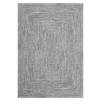 Garvee 8x10 Washable Rug Non Slip Printed Braided Rug Foldable Indoor Carpet Ultra-Soft Solid Printed Weaving Floor Cover for Living Room Bedroom Playroom Dorm, Grey/ 8'× 10'