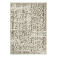 Garvee Machine Washable 9x12 Area Rugs for Living Room Vintage Rugs Non Slip Low Pile Water Resistant Soft Print Pattern Carpet for Bedroom Indoor Decor Polyester Rug Brown