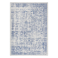 Garvee Vintage Area Rug, 4x6 Stain Resistant Carpet Non Shedding Non-Slip Soft Rug Bedroom Dining Room or Home Office, Low Pile Farmhouse Oriental Indoor Floor Carpet Blue