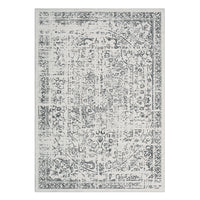 Garvee 5x7 Washable Area Rug Vintage Rug Traditional Floor Cover Foldable Thin Rug Kitchen Accent Rug Indoor Distressed Non Slip Carpet Floral Print Mat Bedroom Living Room Bathroom Grey