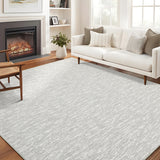 Garvee Washable 5x7 Area Rug, Ultra-Thin Soft Modern Contemporary Indoor Rug for Bedroom Living Room or Dining Room, Non-Slip Throw Rug Foldable Carpet for Office Playroom, Light Grey - Gray