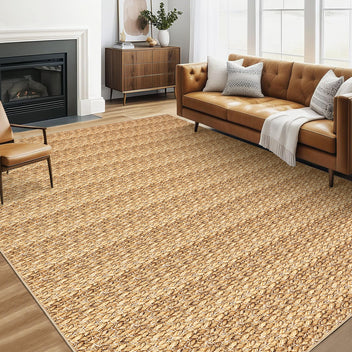 Garvee Modern Natural 10x13 Washable Rug, Non Slip Soft Low Pile Farmhouse Carpet for Living Room, Bedroom, Dining Room