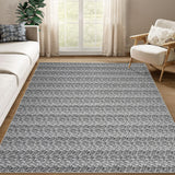 Garvee Modern Grey 5x7 Area Rugs Woven Pattern Accent Rugs with Non-Slip Backing, Washable Soft Low Pile Floor Carpet, Non-Shedding Contemporary Throw Rugs for Kitchen, Bedroom - Gray