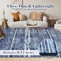 Garvee Boho Navy Blue 10x13 Large Living Room Rugs, Geometric Marble Boho Area Rugs for Bedroom Ultra Thin Non-Slip Washable Indoor Rugs Floor Carpet for Dining Room