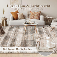 Garvee Boho Light Brown 6x9 Washable Rugs for Living Room, Geometric Marble Boho Area Rugs for Bedroom Ultra Thin Non-Slip Large Indoor Rugs Floor Carpet for Dining Room