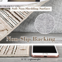 Garvee Boho Light Brown 6x9 Washable Rugs for Living Room, Geometric Marble Boho Area Rugs for Bedroom Ultra Thin Non-Slip Large Indoor Rugs Floor Carpet for Dining Room