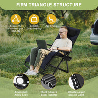 Garvee Zero Gravity Lounge Chair, 29‘’ Recliner Chair with Removable Cushion, Headrest, Footrest, and Cupholder, Adjustable Folding Chairs for Outside and Inside, Blue
