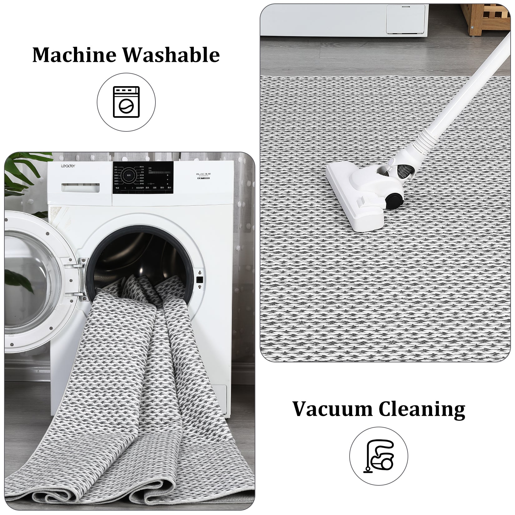 Garvee Washable Area Rugs 10x13 Large Modern Printed Accent Carpet with Non-Slip Backing, Non-Shedding Contemporary Woven-Style Living Room Rugs for Bedroom, Office