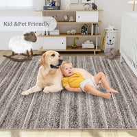 Garvee Modern Grey Camel 2x6 Runner Washable Rug Non Slip Entryway Rug Low Pile Kitchen Rug Bath Rug Hallway Rug Modern Accent Rug Contemporary Faux Woven Indoor Printed Rug for Office Bedroom
