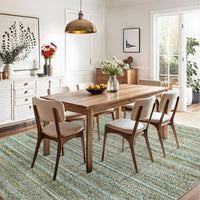 Garvee Modern Green Camel 10x13 Rug Washable Large Area Rug Living Room Rug Non-Slip Soft Bedroom Rug Modern Striped Woven Printed Rug Low Pile Modern Rug Non Shedding Netural Rug Colorful Rug