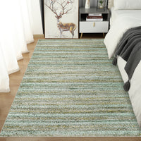 Garvee Modern Green Camel 10x13 Rug Washable Large Area Rug Living Room Rug Non-Slip Soft Bedroom Rug Modern Striped Woven Printed Rug Low Pile Modern Rug Non Shedding Netural Rug Colorful Rug